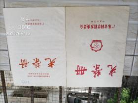 广东省高校系统1978年1979年授奖科学技术研究成果光荣册  两本 品好