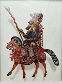 皮影动感皮影骑马武将三国演义张飞传统手工艺非物质文化遗产牛皮雕刻