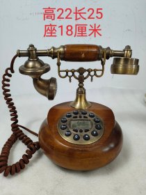 民国时期，木头坐老电话机，正常使用，全品尺寸如图