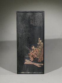 正宗徽墨巧手竹艺墨块，重约505g，20.6×9×2cm，可以写字的真墨