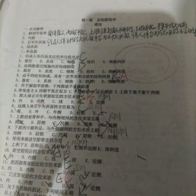 系统解剖学绪论，选择题