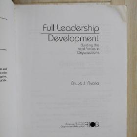Full Leadership Development Building the Vital Forces in Organzations（书上角有水渍）