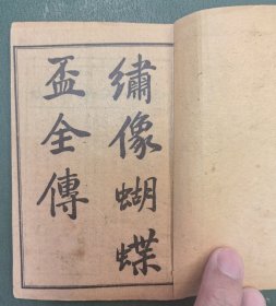 绣像蝴蝶杯全传卷上卷下两册全
