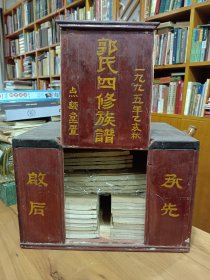 湖南省家谱类文献：邵阳市1995年出品：邵陵《郭氏四修族谱》点额堂置，原木箱共线装20册全套！当年捐500元，才能赠族谱一箱，真心不易！唐代郭子仪后代，有缘者得之！