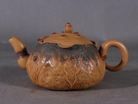 旧藏老紫砂多子多福茶壶