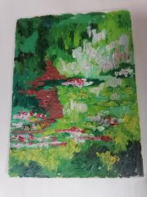 油画：莲（规格：30cmx40cm，只接受快递方式发货）