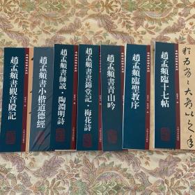 赵孟頫书观音殿记、小楷道德经、师说、陶渊明诗、画锦堂记、梅花诗、青山吟、临圣教序、临十七帖共7册