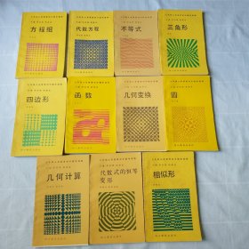 九年制义务教育初中数学读物：不等式.三角形.方程组.代数方程.四边形.函数.几何变换.圆.几何计算.相似形.代数式的恒等变形（11本）内页几乎无勾画