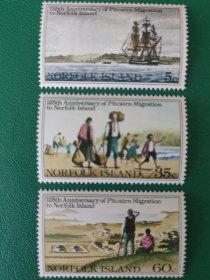 诺福克群岛邮票 1981年移民125周年移民 船 3全新