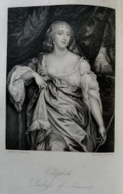 1830年雕刻、点刻、蚀刻钢版画
《美人图》

 雕刻师查尔斯·爱德华·瓦格斯塔夫是十九世纪三十年代到四十年代期间，英国重要的肖像雕刻师，擅长点刻以及美柔汀。