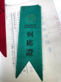 早期的 武汉市武汉大学 共青团 第三届代表大会  代列席证