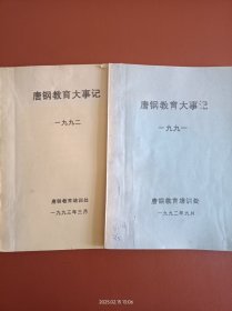 1991年、1992年唐钢教育大事记（油印本）
