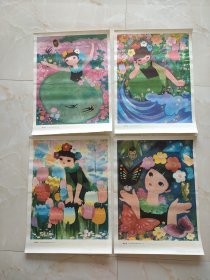 春姑娘，幼儿园复述故事教学挂图（1一4）38*52厘米