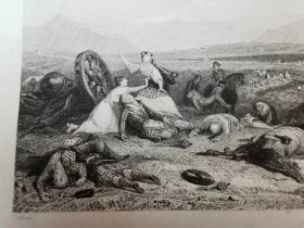 1836年阿罗姆苏格兰古董钢版画穿过沼泽欧洲古董版画