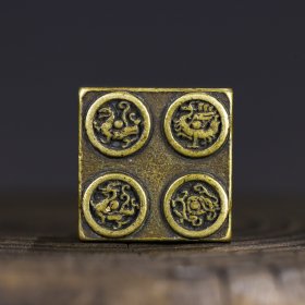 实心纯铜四大神兽道家印章