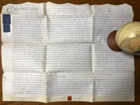 1796年 乔治三世时期 羊皮纸英文不动产契约 69*53厘米 保存整体较好