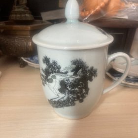 567老瓷厂松鹤延年盖杯