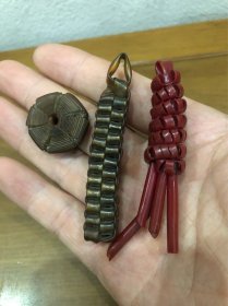 八十年代老塑料钥匙扣挂件 老编织钥匙挂 三个合售