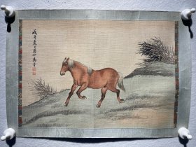 马晋  马 绢本 片
29.5*41.5cm，绢本，镜心