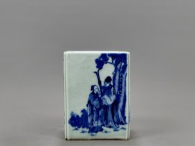 清乾隆青花八仙人物纹笔筒13.3/10厘米