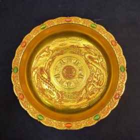龙凤五福金盘子 直经22cm