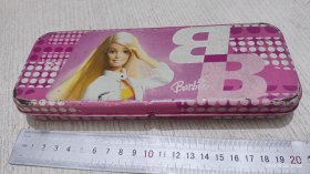 早期芭比 老铁质文具盒笔盒 Barbie