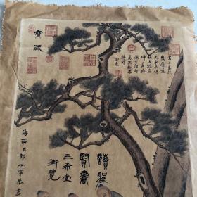 郎世宁字画国画人物画 乾隆御览三希堂收录字画国画 家居装饰画