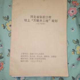 河北省张家口市坝上万眼井工程规划书