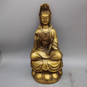 纯黄铜观音像摆件