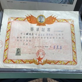 常州市第三中学毕业证书1958年。