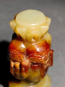 和田玉四面佛印章，包浆醇厚