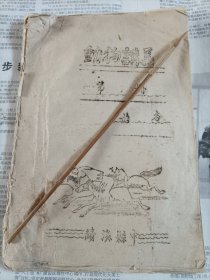 抗战时期，1945年安徽省绩溪县中学竹纸毛装油印本《动物讲义》《植物的分类》合订一册