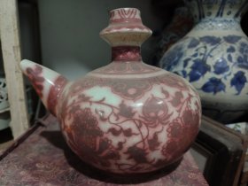 海水龙纹葫芦瓶 古董古玩 手绘古瓷器摆件保真老货收藏