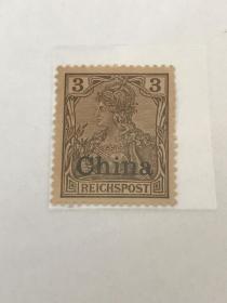 德4《德王像横盖“China”邮票》散邮票13-1“3芬尼”