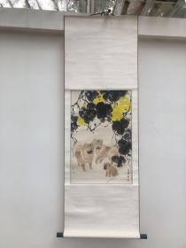 方楚雄作品，原装原裱画芯长68x44裱工票亮，实物拍图