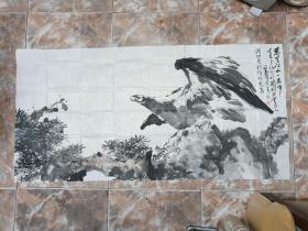 岳宏字画，岳宏书画 宽68cm。长1m35。画的不错，名气不小，需要装裱一下，保真保老。喜欢的直接拍或者私聊吧。