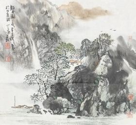 李呈修 早期山水43x46cm 软片 保真真迹