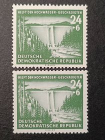 德国邮票东德，1954年资助修复被洪水冲坏的索萨水坝邮票1全，标价为1套价格