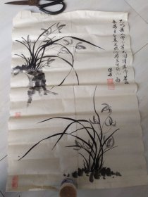 得石畫，蘭花