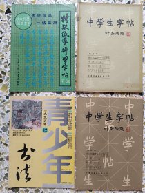 青少年书法1995.12、中学生字帖二本、特殊纸艺术习字帖