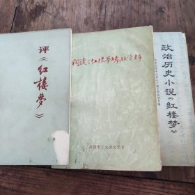 政治历史小说《红楼梦》 阅读《红楼梦》参考资料 评《红楼梦》 3本合售