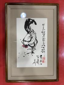 朝鲜画  著名艺术家 金承姬  大公鸡