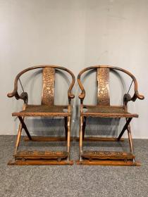 明清家具海南黄花梨交椅古董传世老物件清代木器