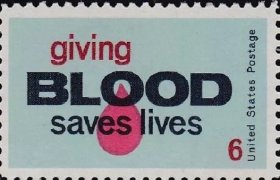 美国 邮票 1971 献血 挽救生命 雕刻版 1全