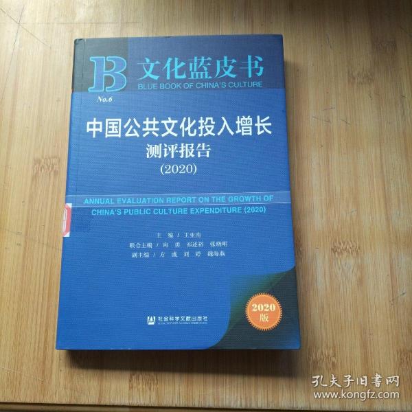 文化蓝皮书：中国公共文化投入增长测评报告（2020）