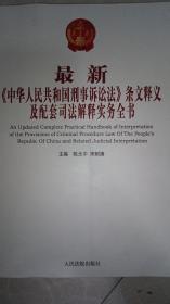 最新《中华人民共和国刑事诉讼法》条文释译及配套司法解释实务全书