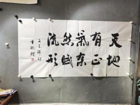 中国农民书画研究会副会长董振礼，、董振礼  书法一幅  精品  尺寸69————137厘米【保真】