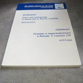 Workshop Dams and hydropower  in Russia and in the CIS countries proceedings*