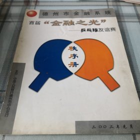 首届“金融之光”乒乓球友谊赛 秩序册；10-3-3内架2