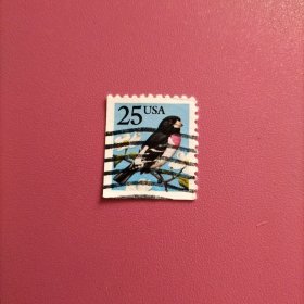 美国信销邮票 1988年 鸟类邮票 蜡嘴鸟 1枚（库存 2 )